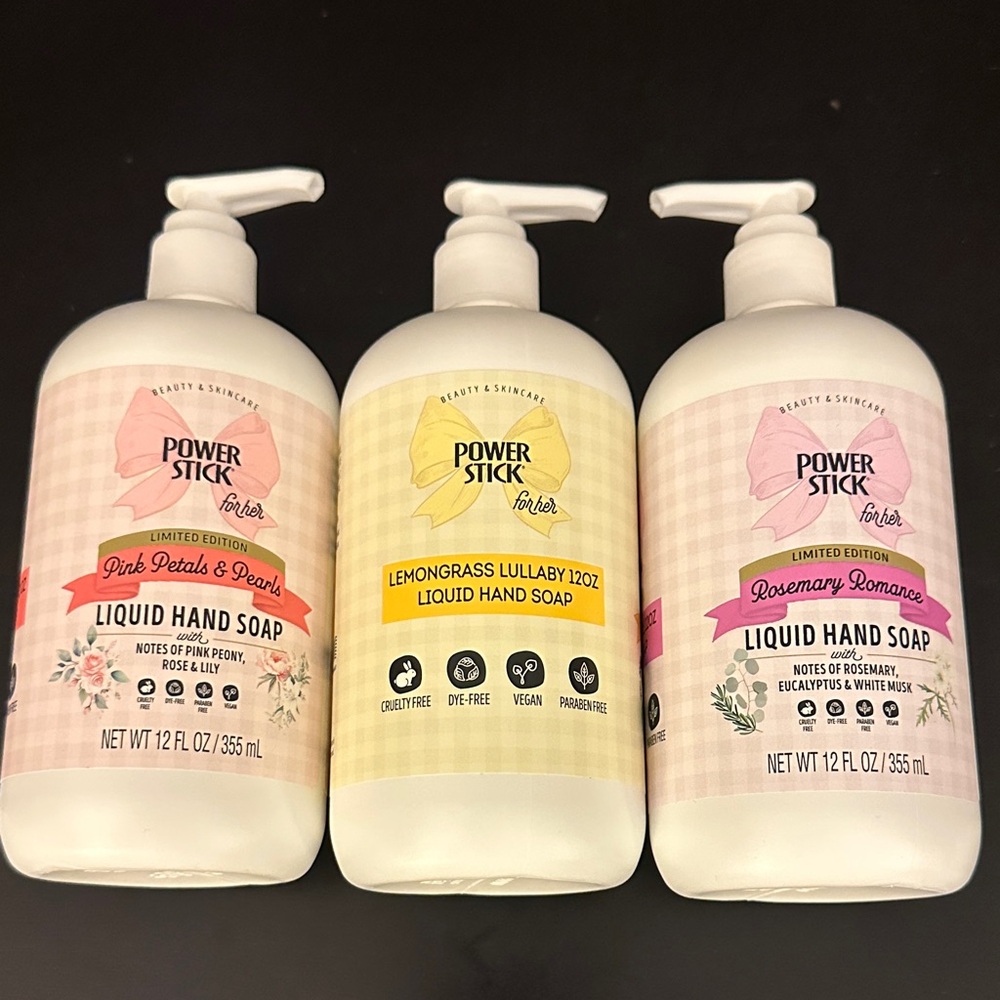 🎀 Power Stick for her Bow theme limited edition liquid Hand Soap lemongrass NEW
